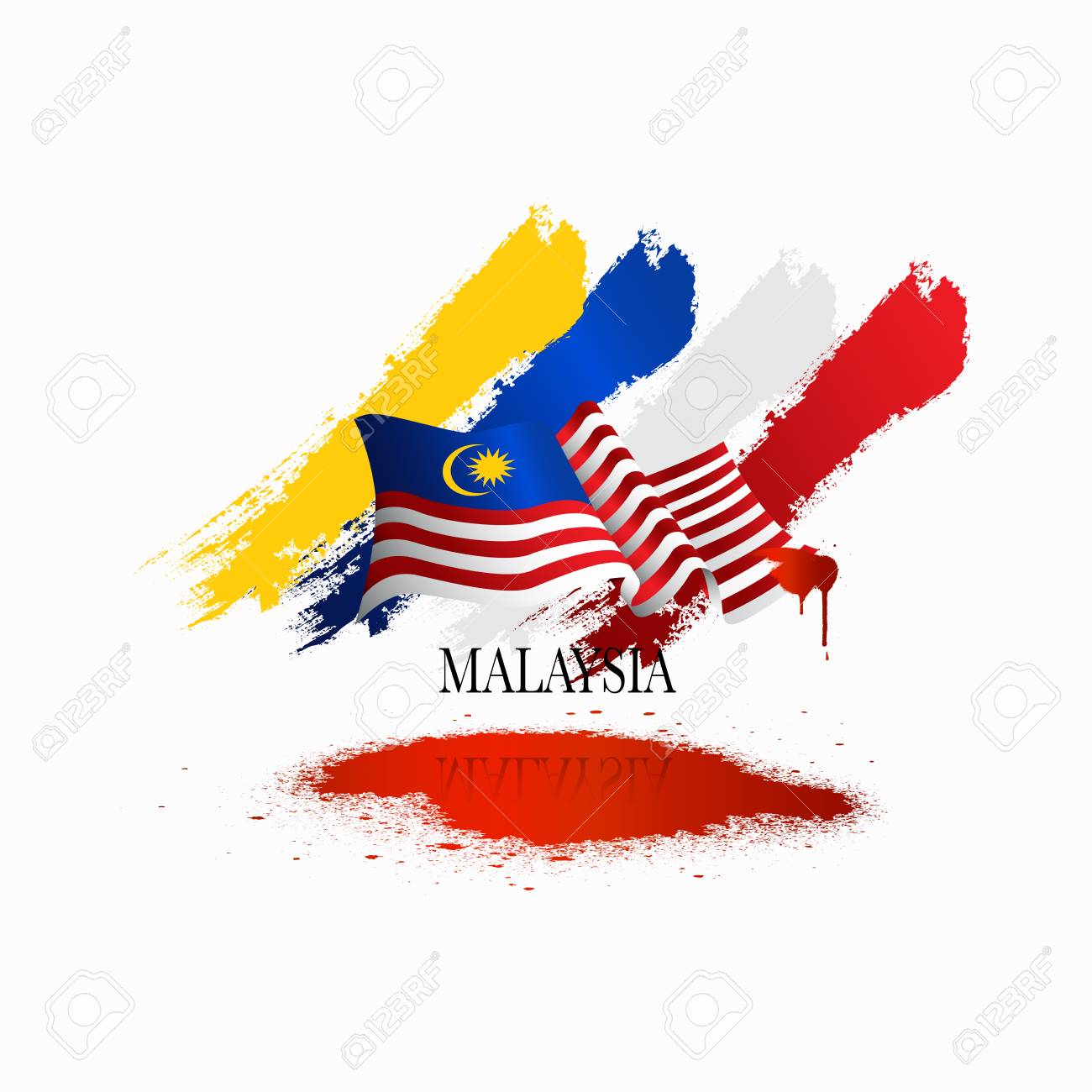 Vector Illustration Malaysia Flag With Malaysia Text Banner Or Templet For Broucher Art Element Royalty Free Cliparts Vectors And Stock Illustration Image 105752741