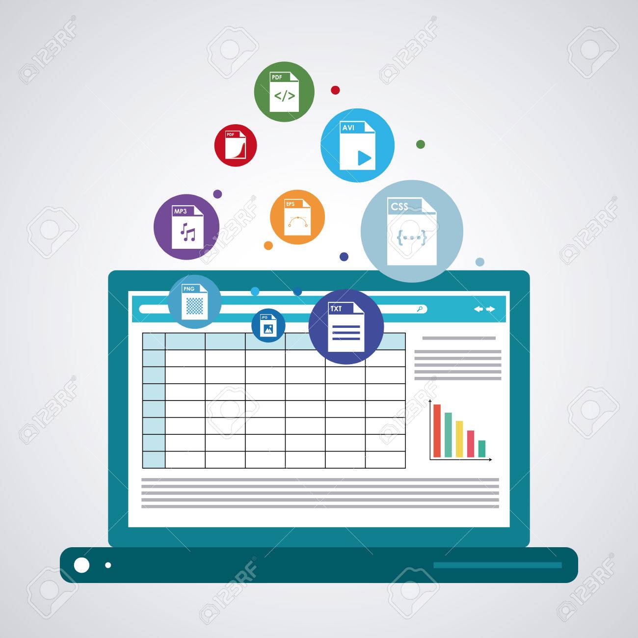 Concepto De Hoja De Calculo Con El Diseno De Iconos Ilustracion Vectorial Eps 10 Grafico Ilustraciones Vectoriales Clip Art Vectorizado Libre De Derechos Image 54399683