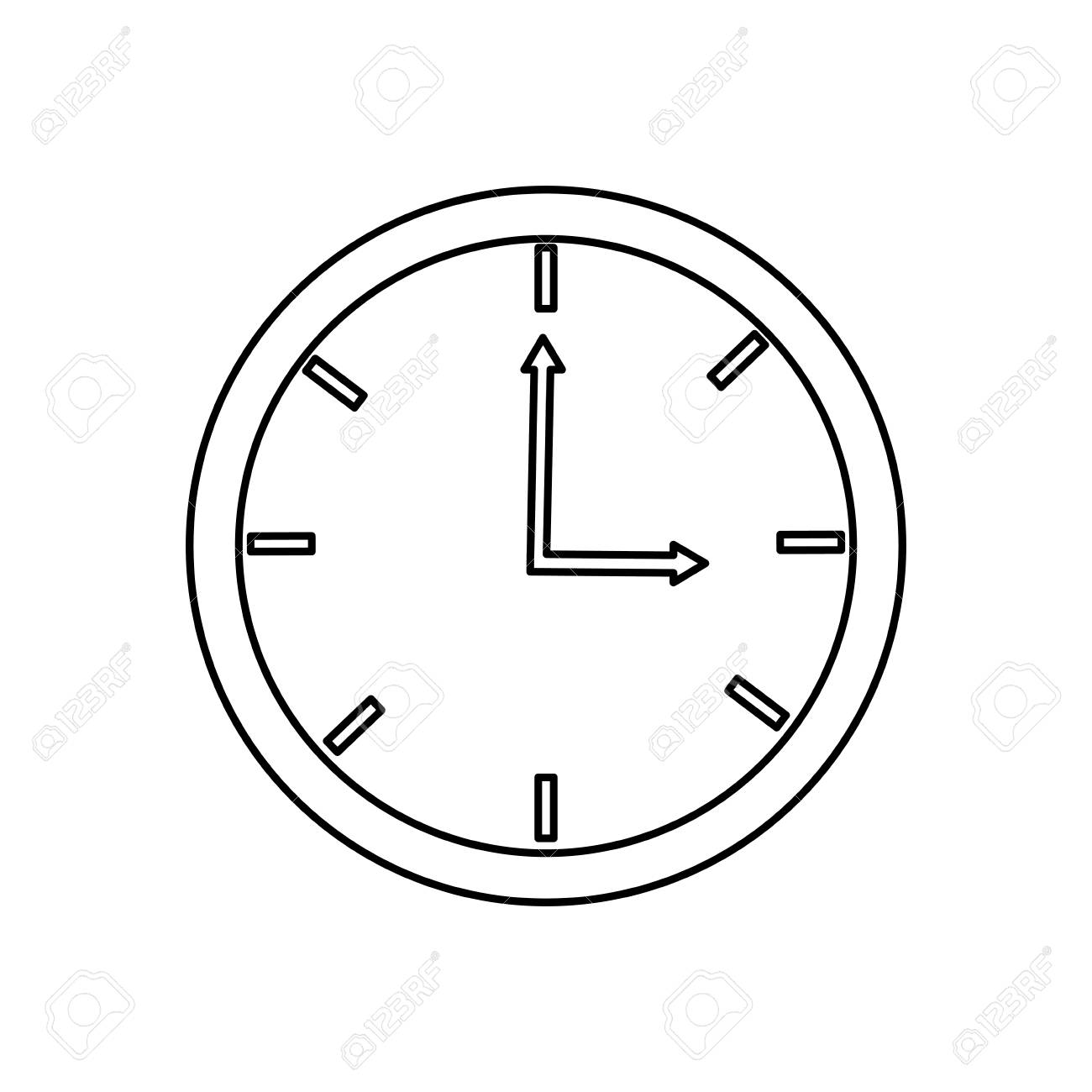 Schwarze Linie Analoge Uhr Drei Oclock Vektor Illustration Isoliert Uber Weiss Lizenzfrei Nutzbare Vektorgrafiken Clip Arts Illustrationen Image 58484148