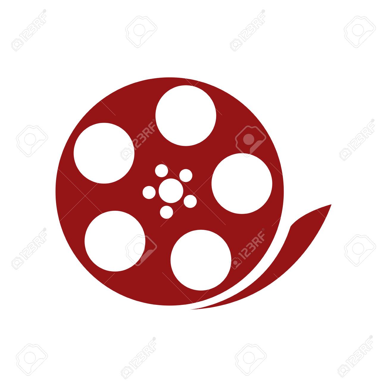 Red Film Reel Vector Illustration Isolated Over White Royalty Free SVG,  Cliparts, Vectors, and Stock Illustration. Image 58476027.