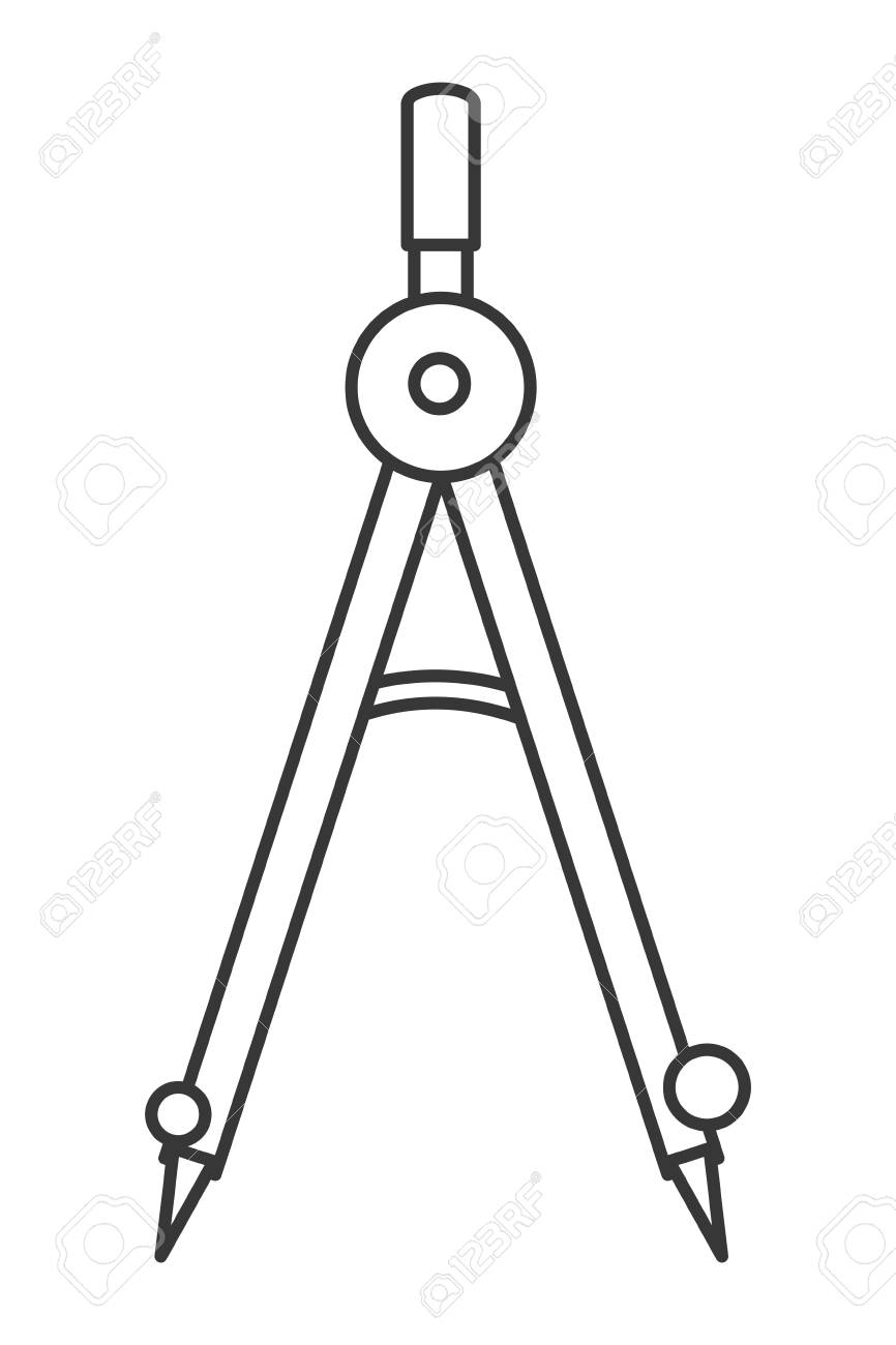 Diseno De La Linea De Dibujo Gris Ilustracion De Compas Del Vector Ilustraciones Vectoriales Clip Art Vectorizado Libre De Derechos Image