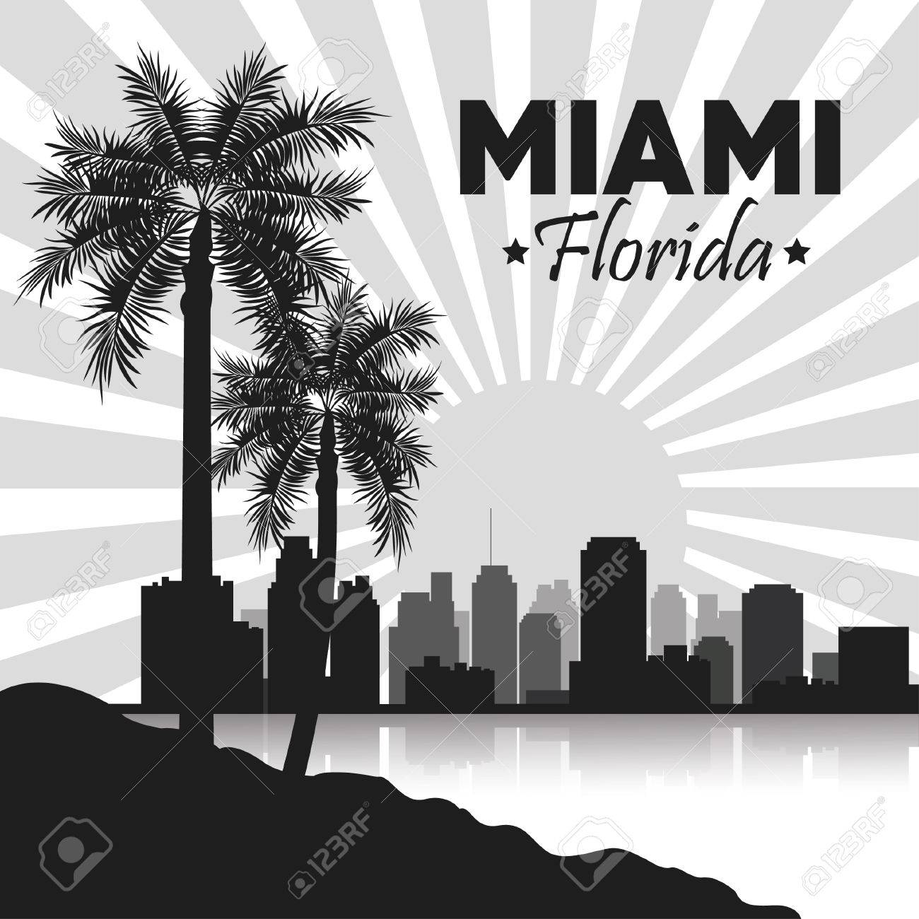 Miami Florida Konzept Von Silhouette Stadt Design Vertreten Schwarz Weiss Darstellung Lizenzfrei Nutzbare Vektorgrafiken Clip Arts Illustrationen Image 5745