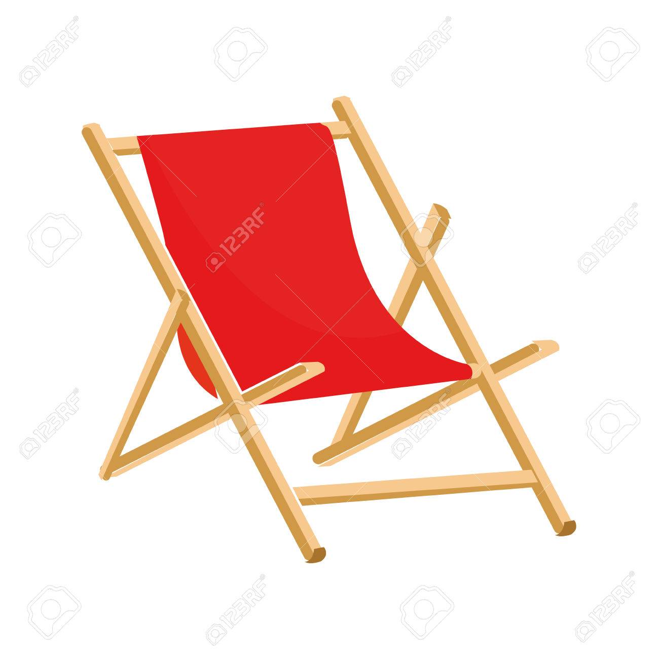 Beach Chair Vector flat design red beach chair icon vector illustration royalty free Beach Chair Vector flat design red beach chair icon vector illustration royalty free