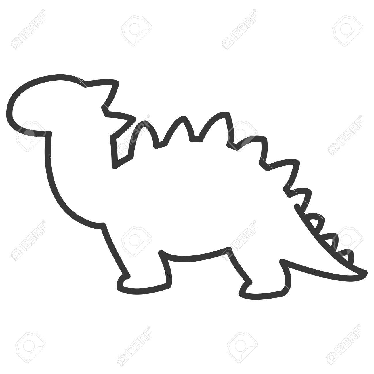 シンプルなフラット デザインかわいい恐竜アイコン ベクトル図 のイラスト素材 ベクタ Image