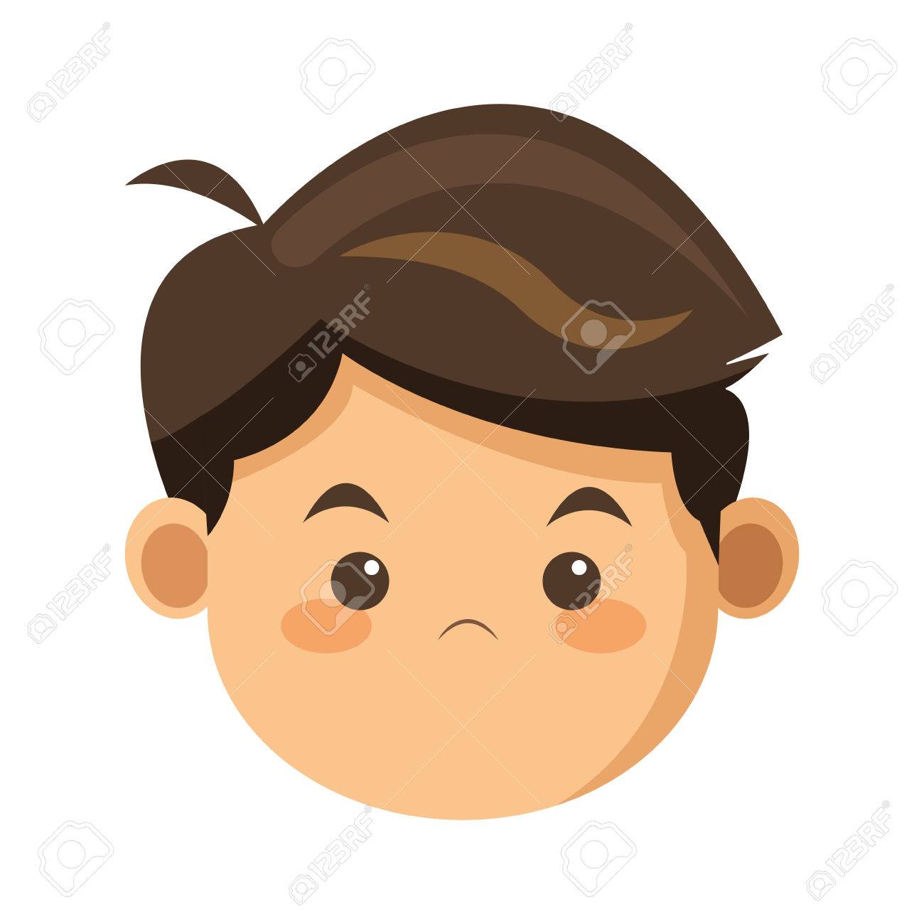 男の子アイコン ベクトル イラストのシンプルなフラット デザインの顔のイラスト素材 ベクタ Image