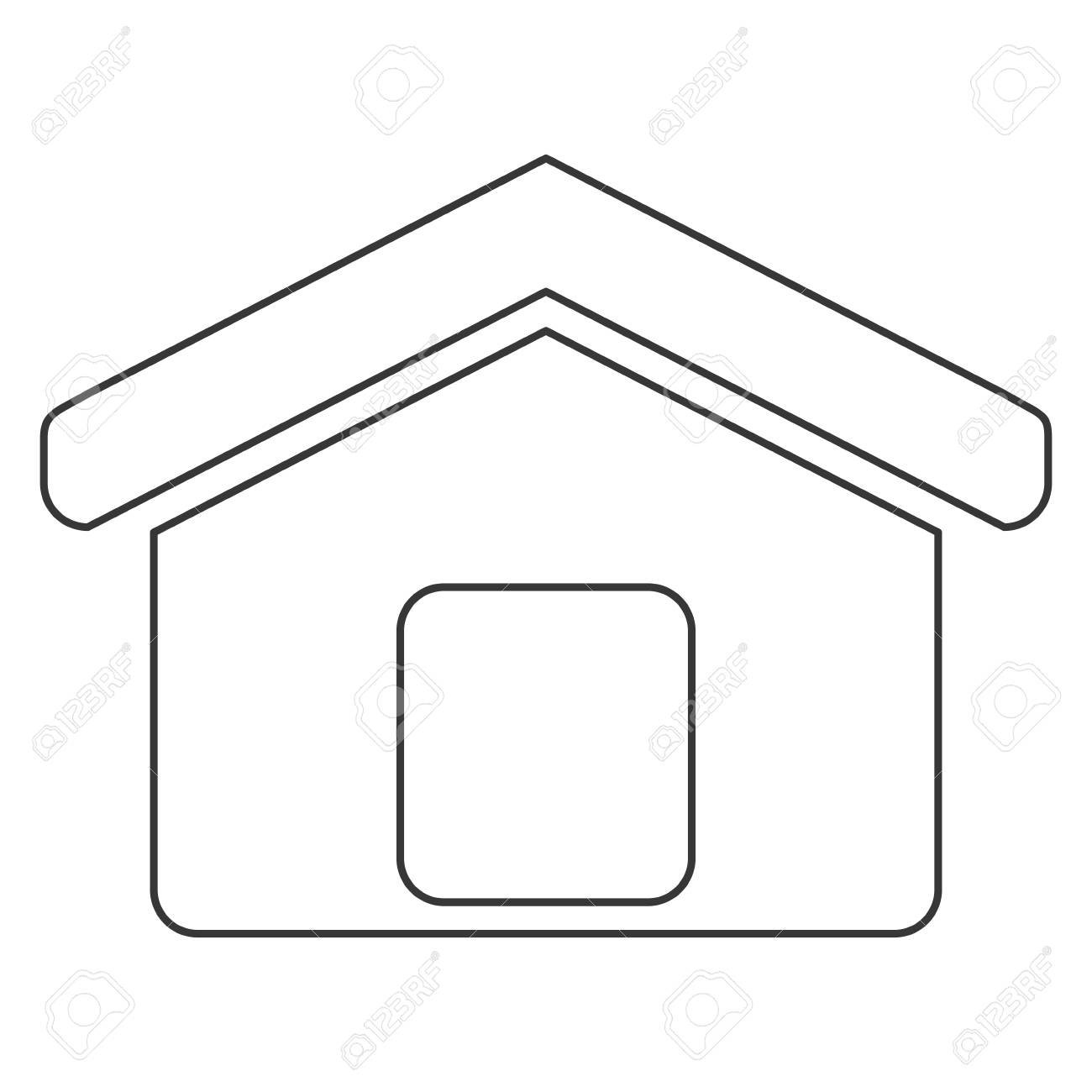 Simple Flat Design House Pictogram Icon Vector Illustration