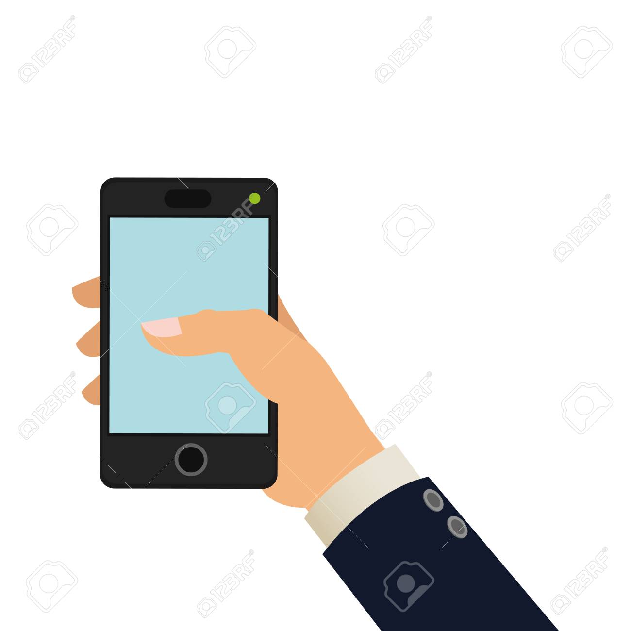 Flat Design Hand Holding Cellphone Icon Vector Illustration Royalty Free Cliparts Vectors And Stock Illustration Image