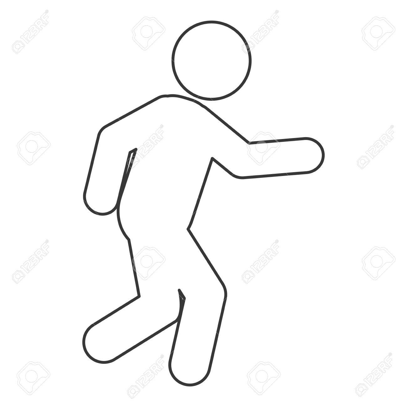 Simple Flat Design Running Person Pictogram Icon Vector Illustration  Royalty Free SVG, Cliparts, Vectors, and Stock Illustration. Image 59373341., image size:1300x1300