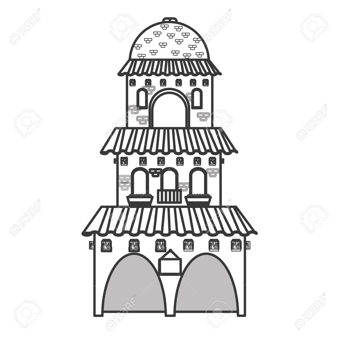 Flat Design Spanish Colonial Architecture Icon Vector Illustration Royalty  Free SVG, Cliparts, Vectors, and Stock Illustration. Image 60548761., image size:1300x1300