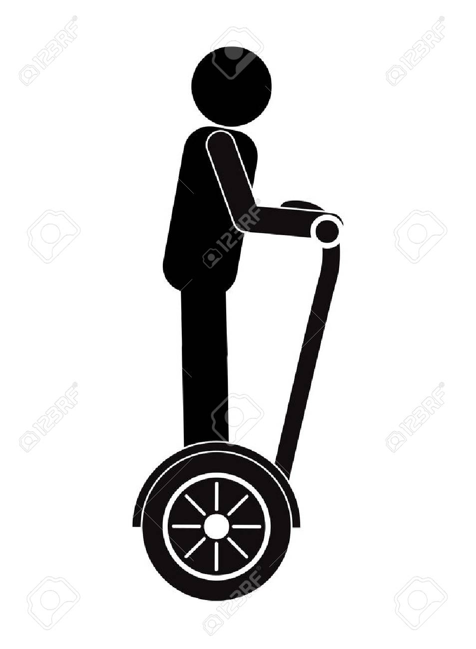 セグウェイ トランスポート アイコン ベクトル イラストをフラットなデザインの人 のイラスト素材 ベクタ Image