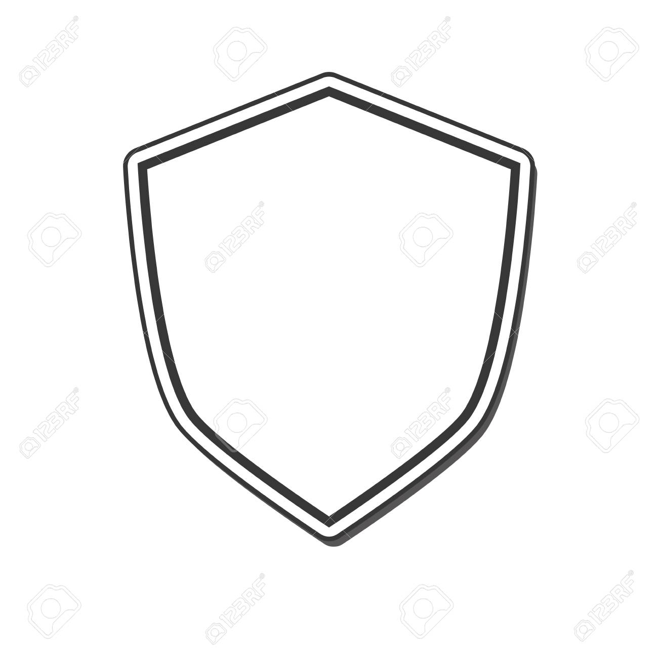 Shield Frame Security Label Silhouette Icon Flat And Isolated Royalty Free Cliparts Vectors And Stock Illustration Image