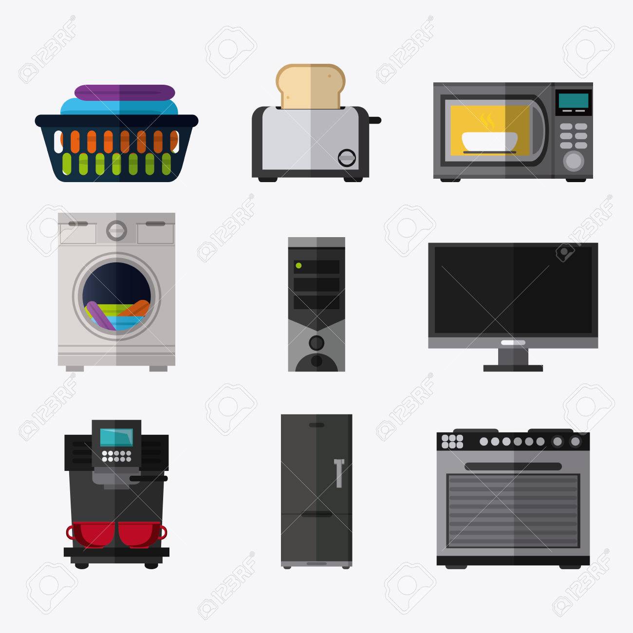 布コーヒー洗濯機冷蔵庫コンピューター トースター電子レンジ ストーブ 家電用品電子ホーム アイコンです カラフルでフラット デザイン ベクトル図のイラスト素材 ベクタ Image 布コーヒー洗濯機冷蔵庫コンピューター トースター電子レンジ ストーブ 家電用品電子ホーム アイコンです カラフルでフラット デザイン ベクトル図のイラスト素材 ベクタ Image