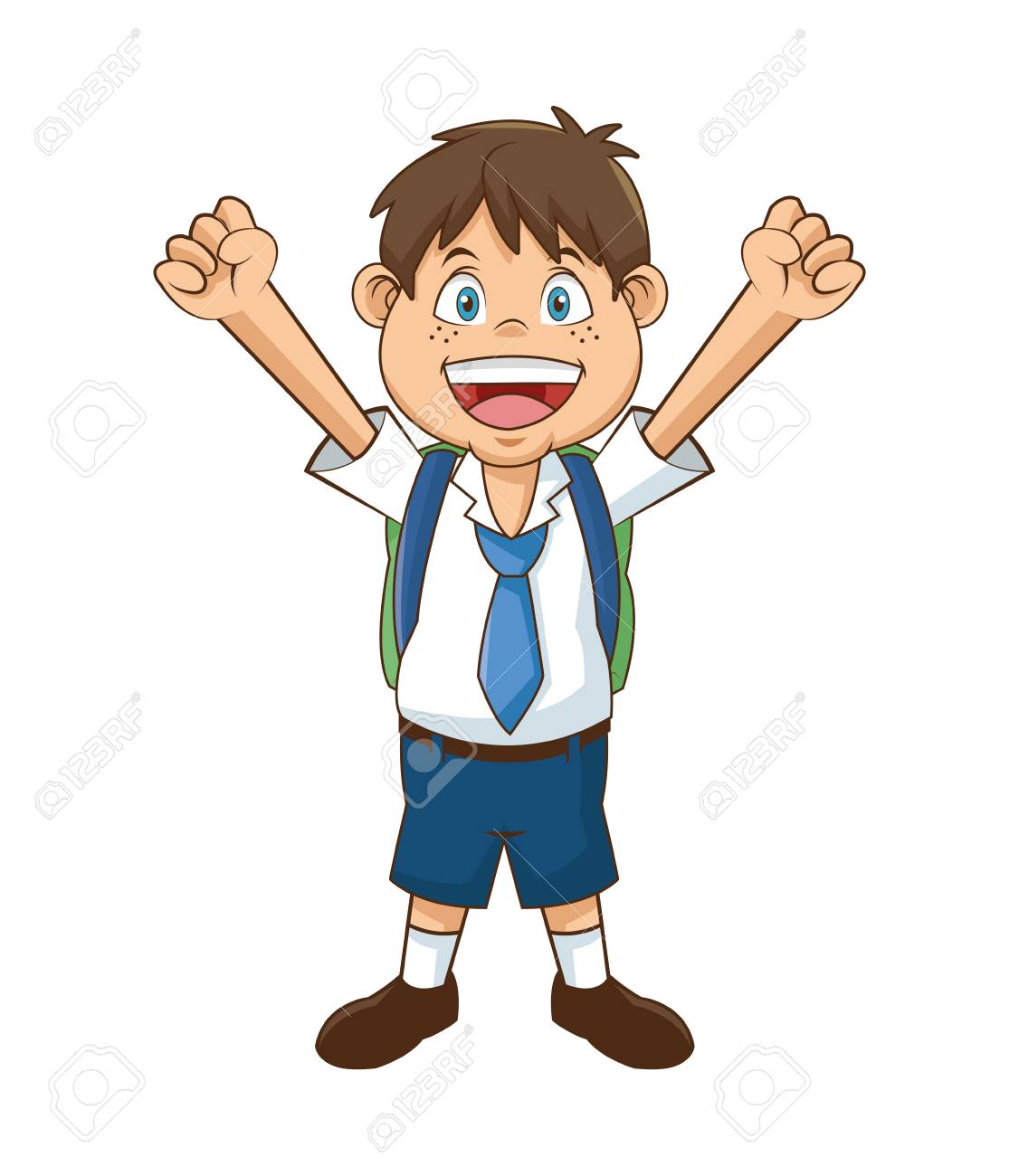 Junge Cartoon Student Zuruck Zu Schulbildung Und Kindheitsthema Bunter Entwurf Vektor Illustration Lizenzfrei Nutzbare Vektorgrafiken Clip Arts Illustrationen Image