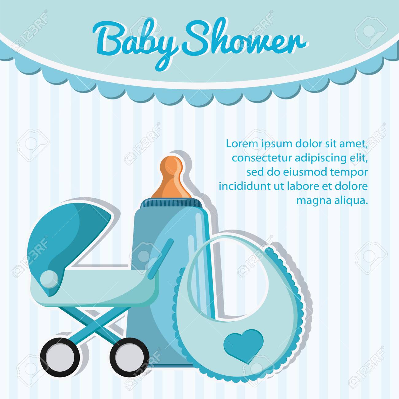 Cochecito para bebé. baby shower Ilustración del cochecito Cochecito para bebé. baby shower Ilustración del cochecito