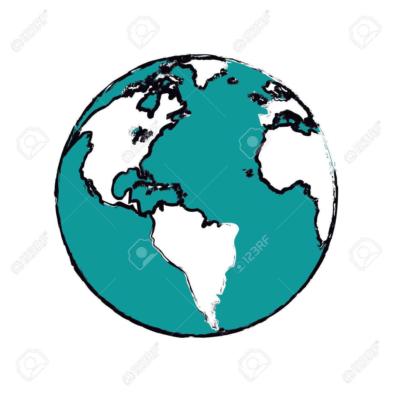 cartoon globe map world earth business icon vector illustration stock vector 69444721