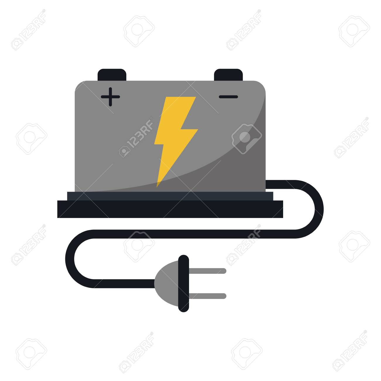 車バッテリー高電圧ケーブル メカニック ベクトル イラスト Eps 10のイラスト素材 ベクタ Image