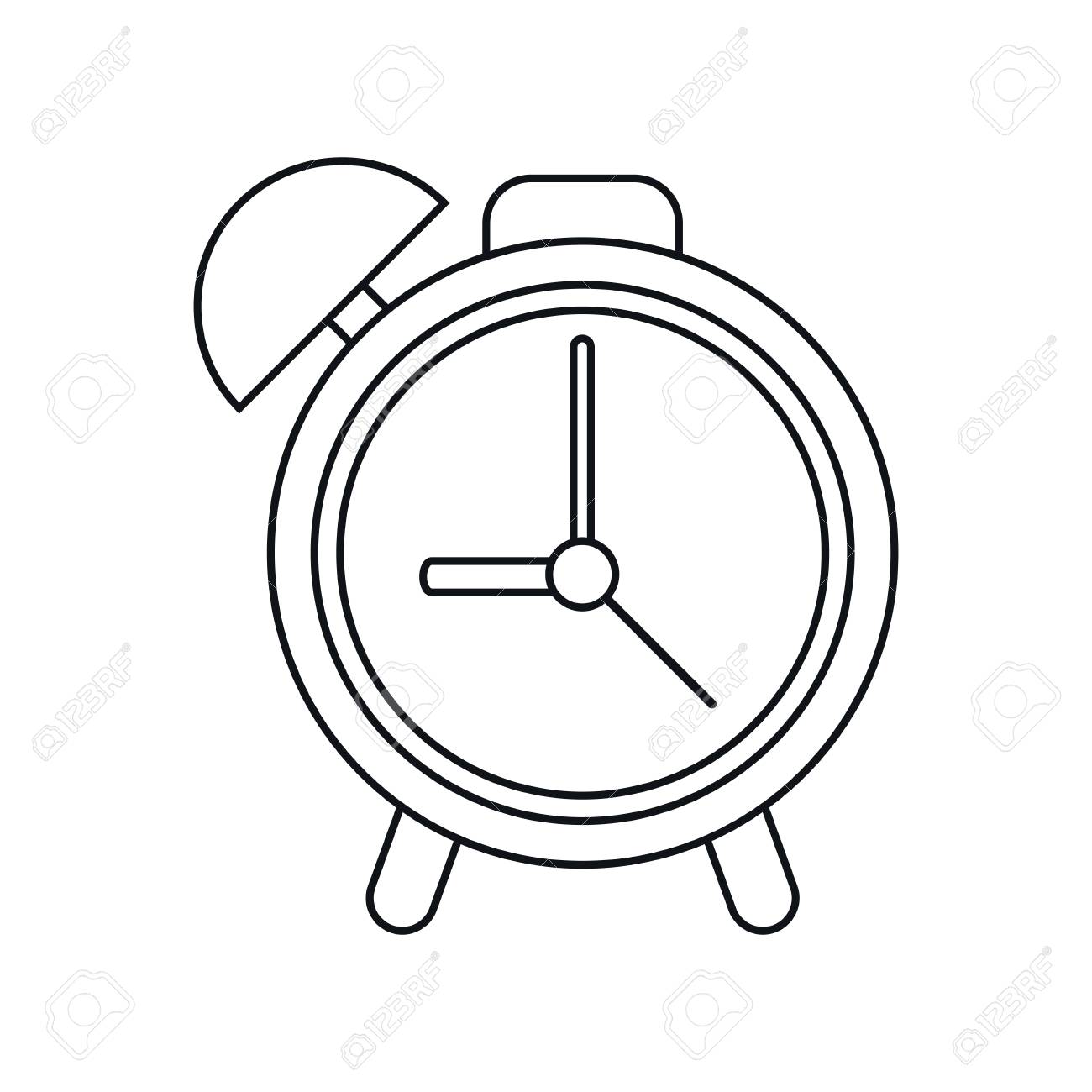 Clock Time Watch Alarm Outline Vector Illustration Royalty Free Cliparts Vectors And Stock Illustration Image