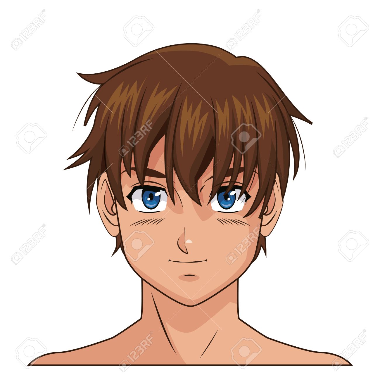 Olhos Verdes Masculinos De Cabelo Preto Do Anime Do Manga Da Cara Do  Retrato Ilustração do Vetor - Ilustração de menino, estilo: 83973505