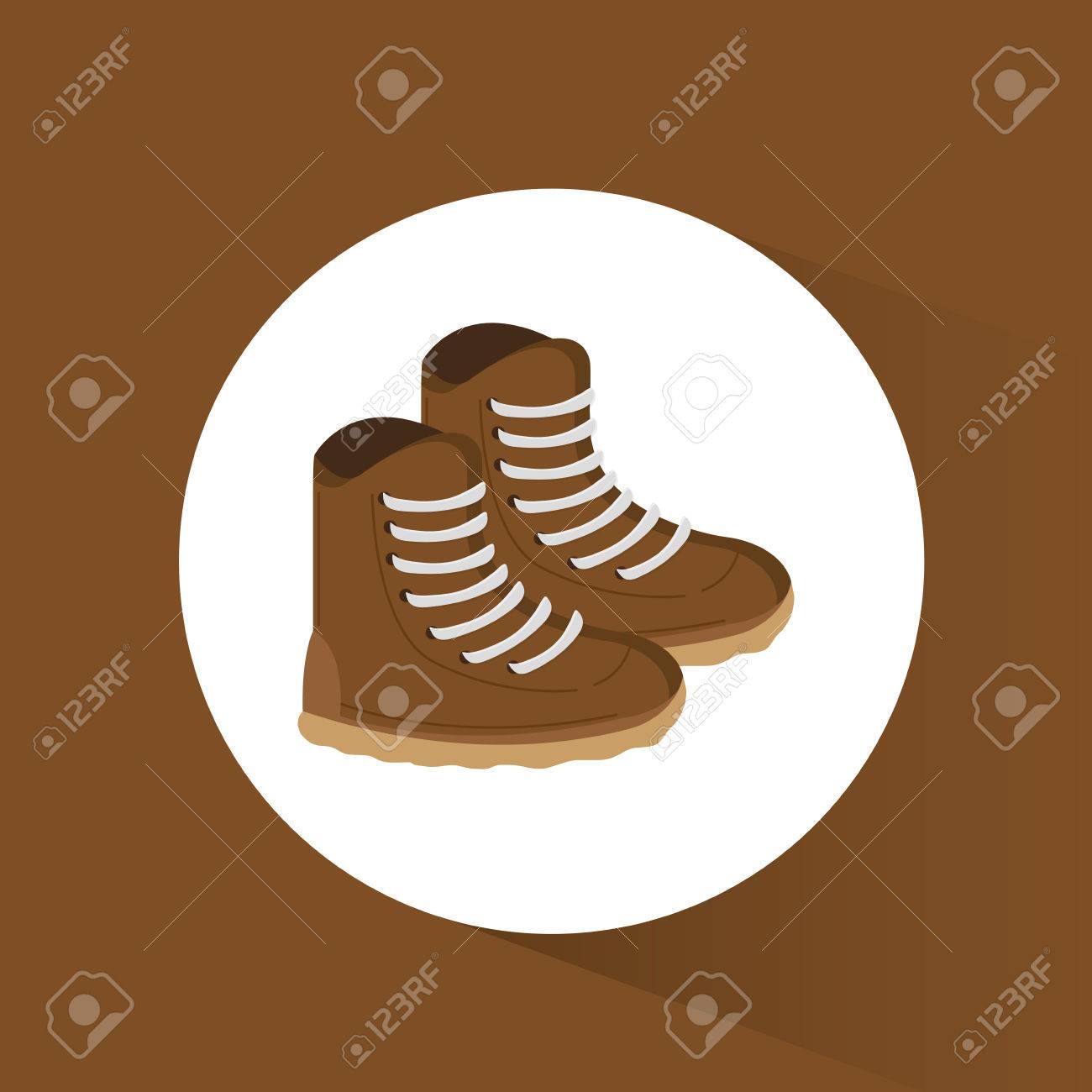 茶色のブーツ冬の摩耗靴ベクトル イラスト のイラスト素材 ベクタ Image