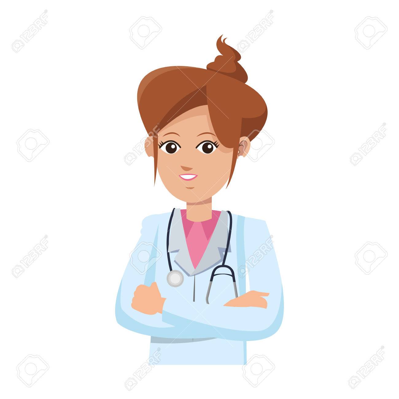 vetor de desenhos animados do ícone do jovem médico. assistência