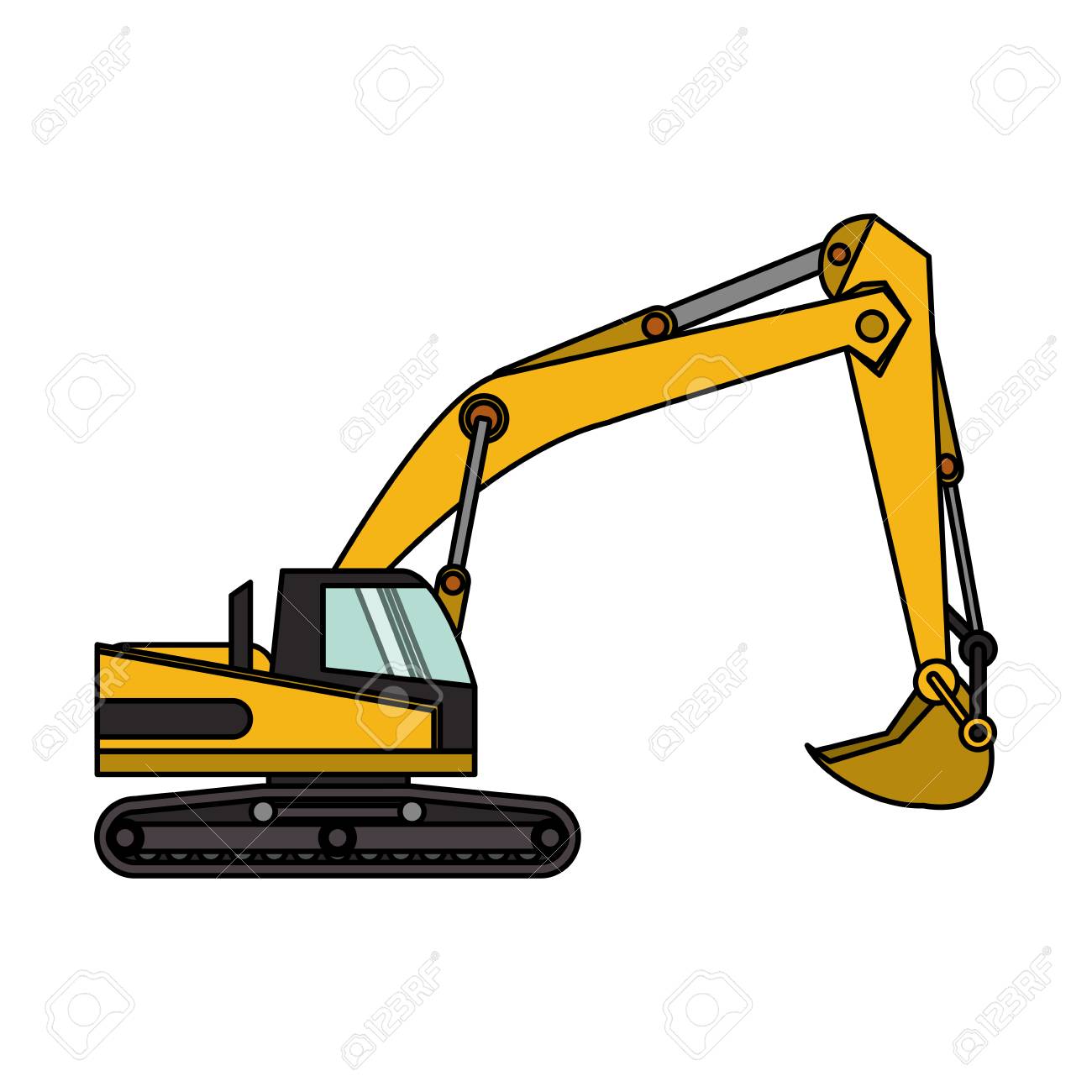 Yellow Backhoe Icon Image Vector Illustration Design Royalty Free Cliparts Vectors And Stock Illustration Image