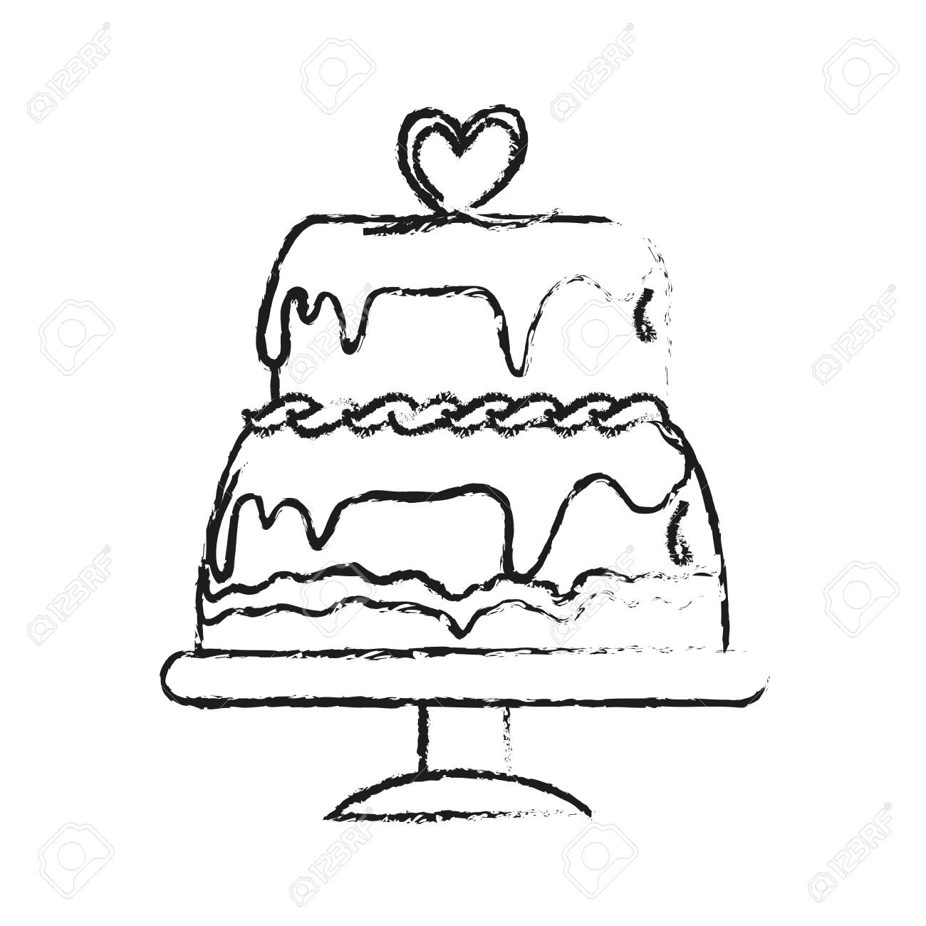 Gateau Avec Glacage Icone Patisserie Illustration Dessin Vectoriel Clip Art Libres De Droits Vecteurs Et Illustration Image