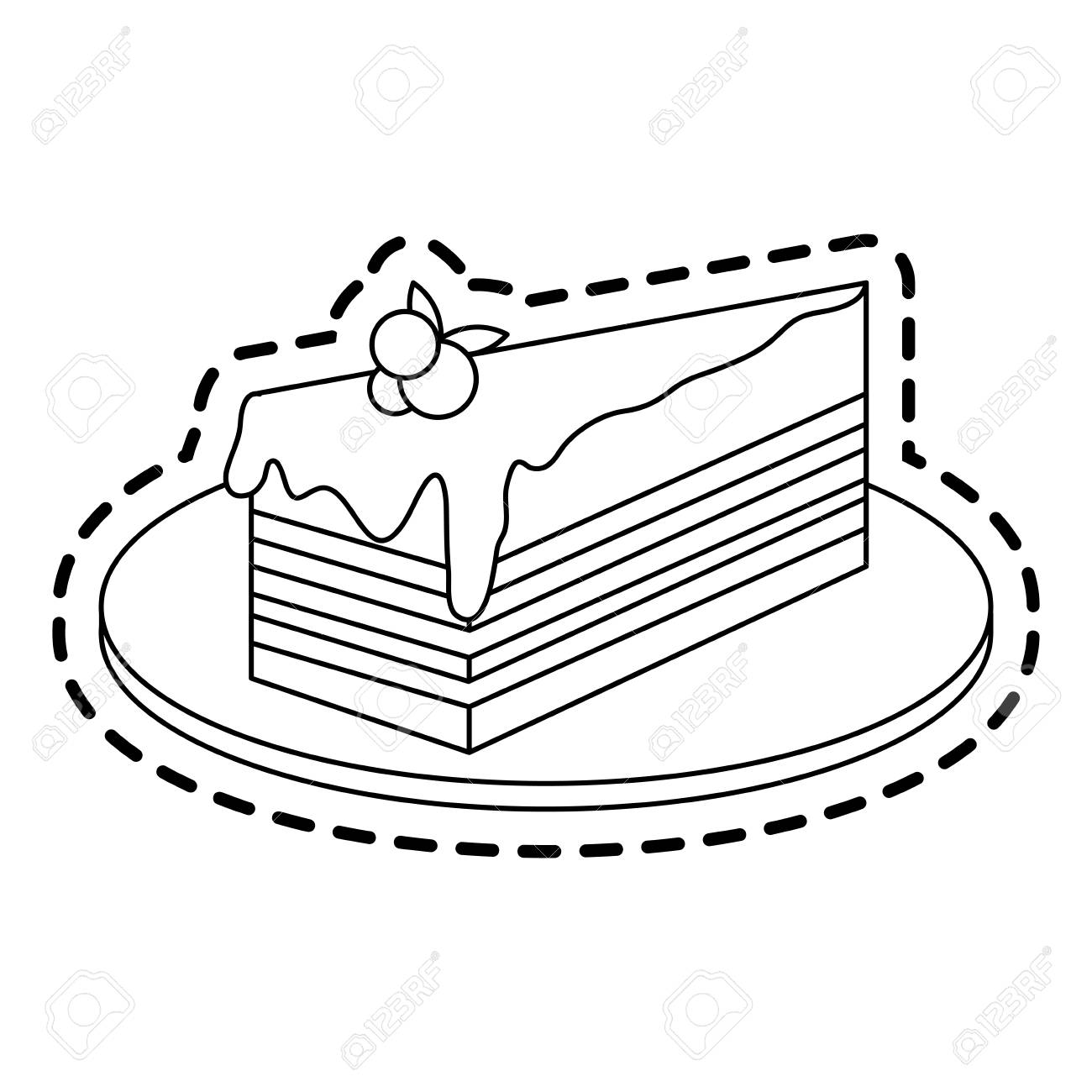 Gateau Avec Glacage Icone Patisserie Illustration Dessin Vectoriel Clip Art Libres De Droits Vecteurs Et Illustration Image