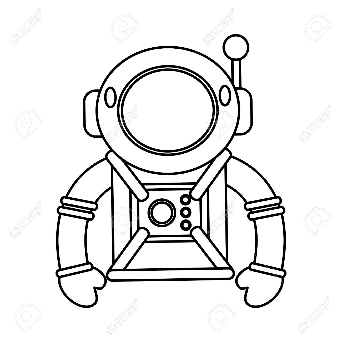 宇宙飛行士のスーツ ヘルメット スペース アウトライン ベクトル イラスト Eps 10 のイラスト素材 ベクタ Image