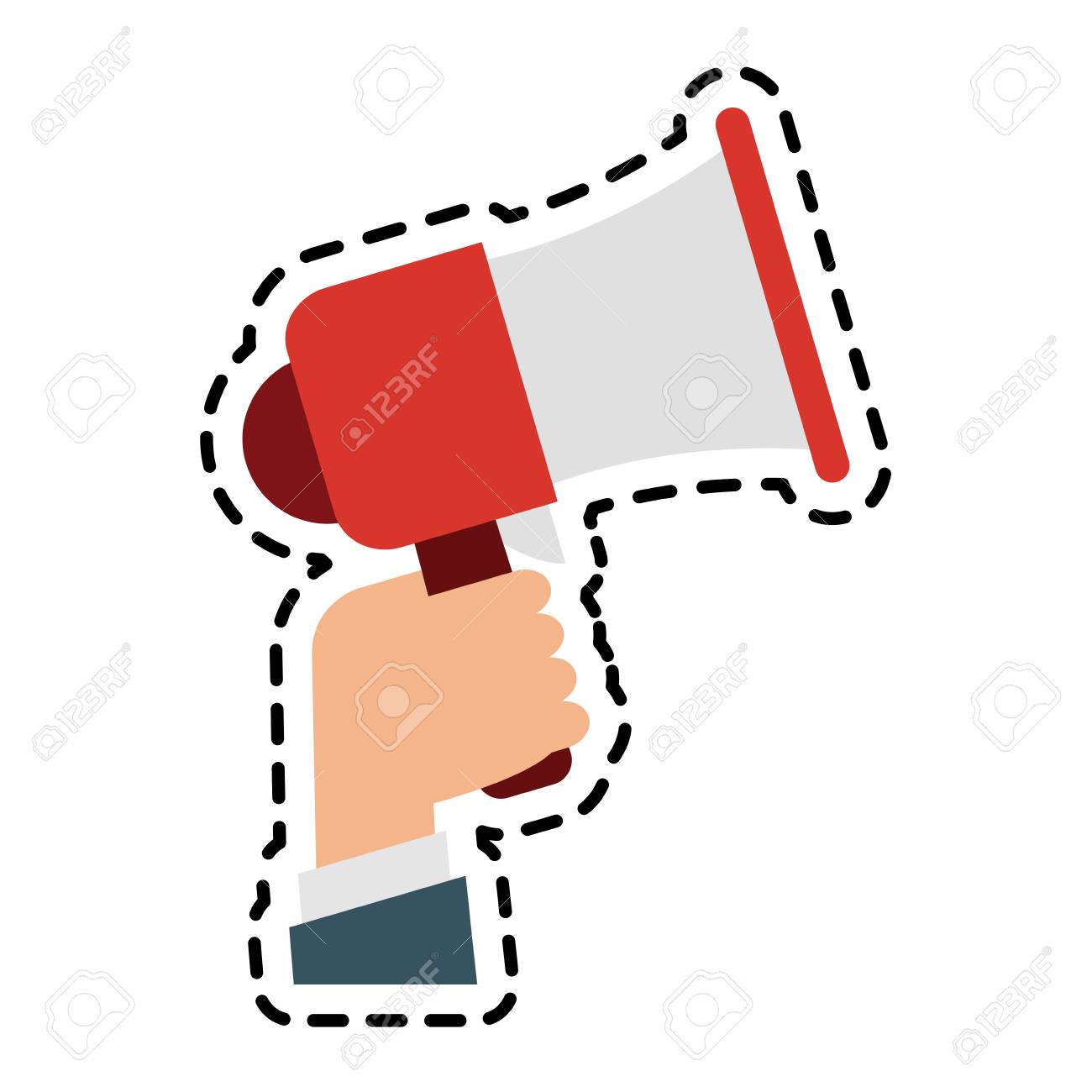 かわいい手でモバイル スピーカー アイコン画像ベクトル イラスト デザイン のイラスト素材 ベクタ Image