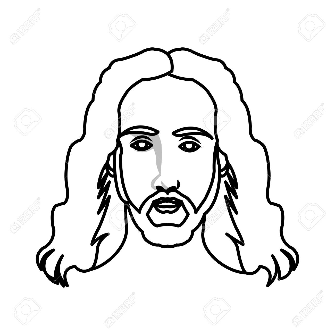 Man With Long Hair Beard Icon Image Vector Illustration Design