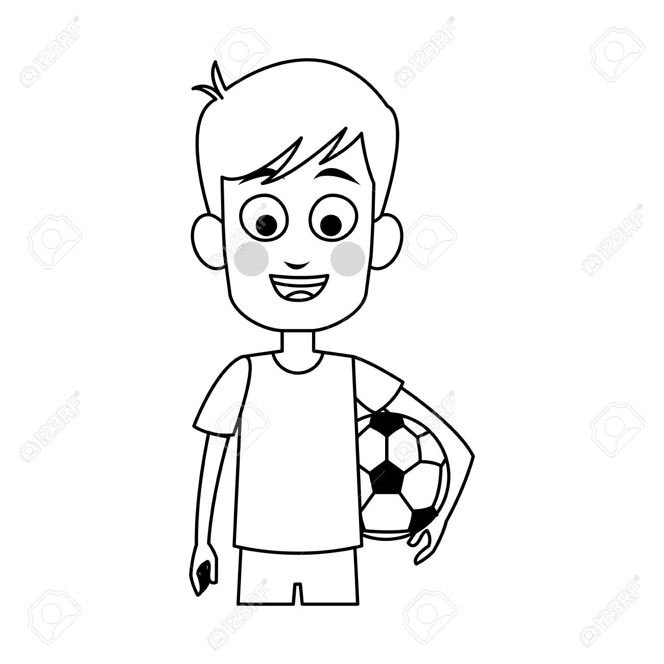 Boy Holding A Soccer Ball Royalty Free Cliparts Vectors And Stock Illustration Image