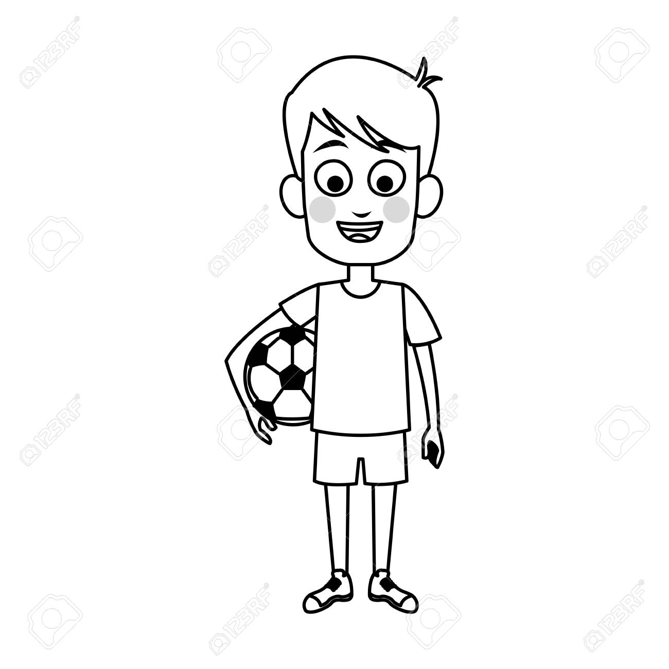 Boy Holding A Soccer Ball Royalty Free Cliparts Vectors And Stock Illustration Image