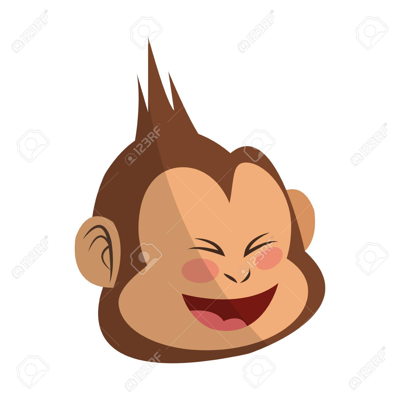 Laughing Monkey Cartoon Icon Over White Background Colorful Royalty Free Cliparts Vectors And Stock Illustration Image
