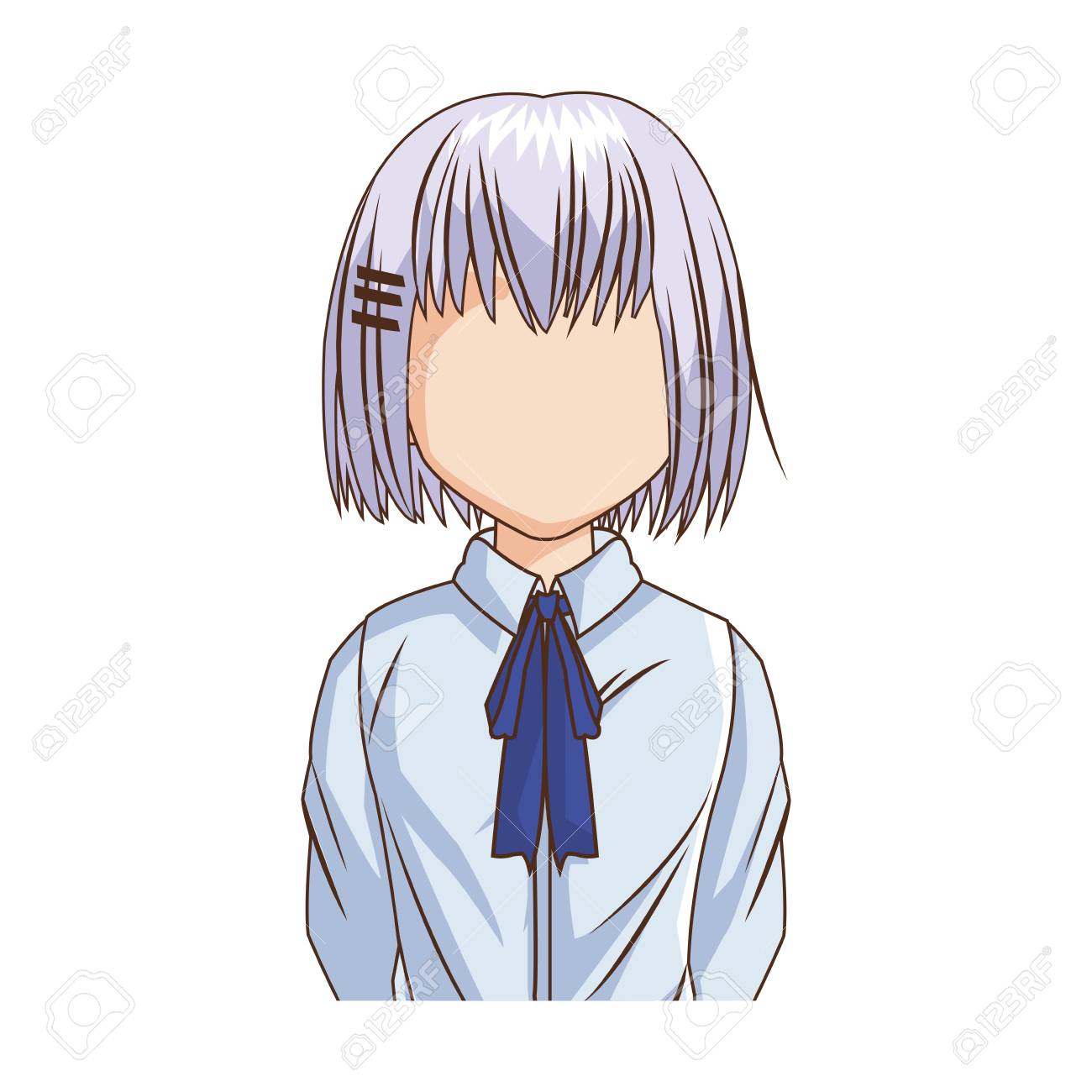 Anime Girl Wearing School Uniform Icon Over White Background Colorful Design Vector Illustration Royalty Free Cliparts Vectors And Stock Illustration Image