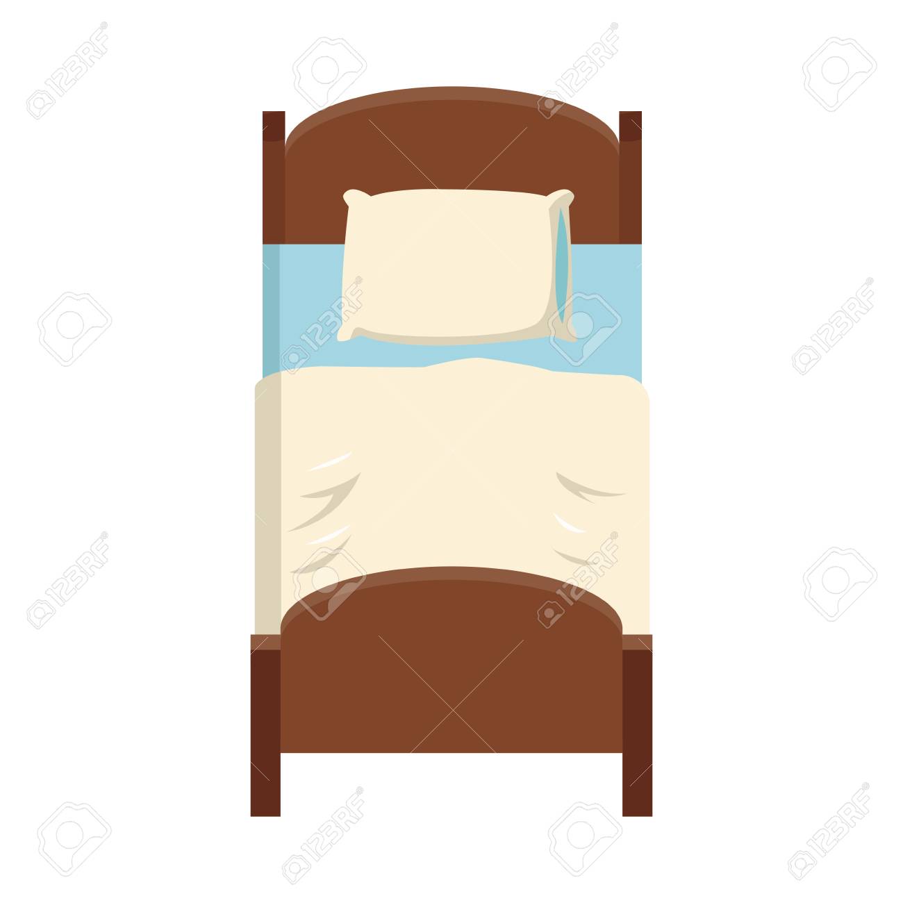 Single Bed Icon Over White Background. Colorful Design. Vector Illustration  Royalty Free SVG, Cliparts, Vectors, and Stock Illustration. Image 75575910., image size:1300x1300