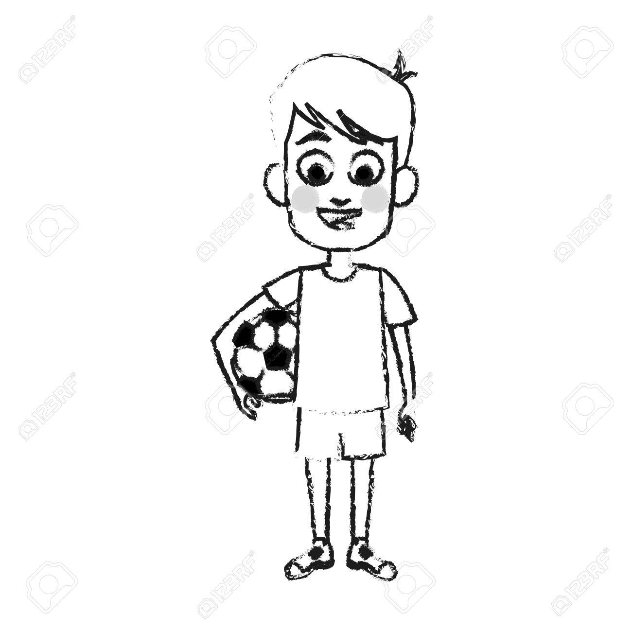 Young Boy Holding Soccer Ball Icon Image Vector Illustration Design Royalty Free Cliparts Vectors And Stock Illustration Image