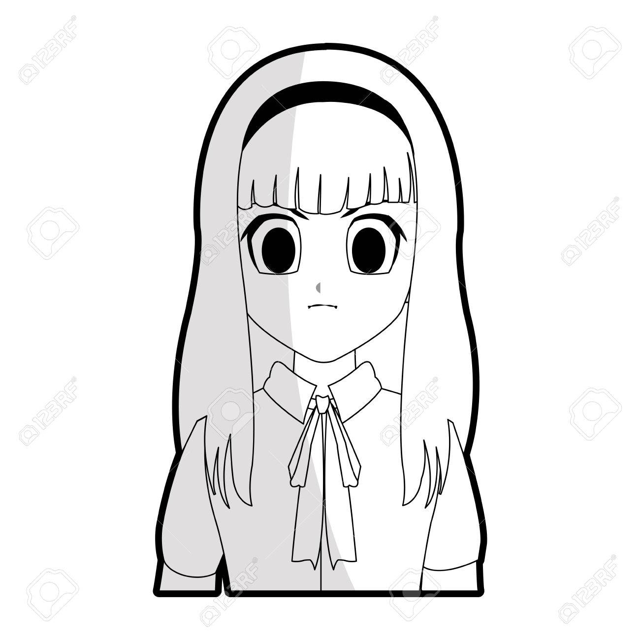 Premium Vector  Young girl anime style character vector illustration  design. manga anime girl