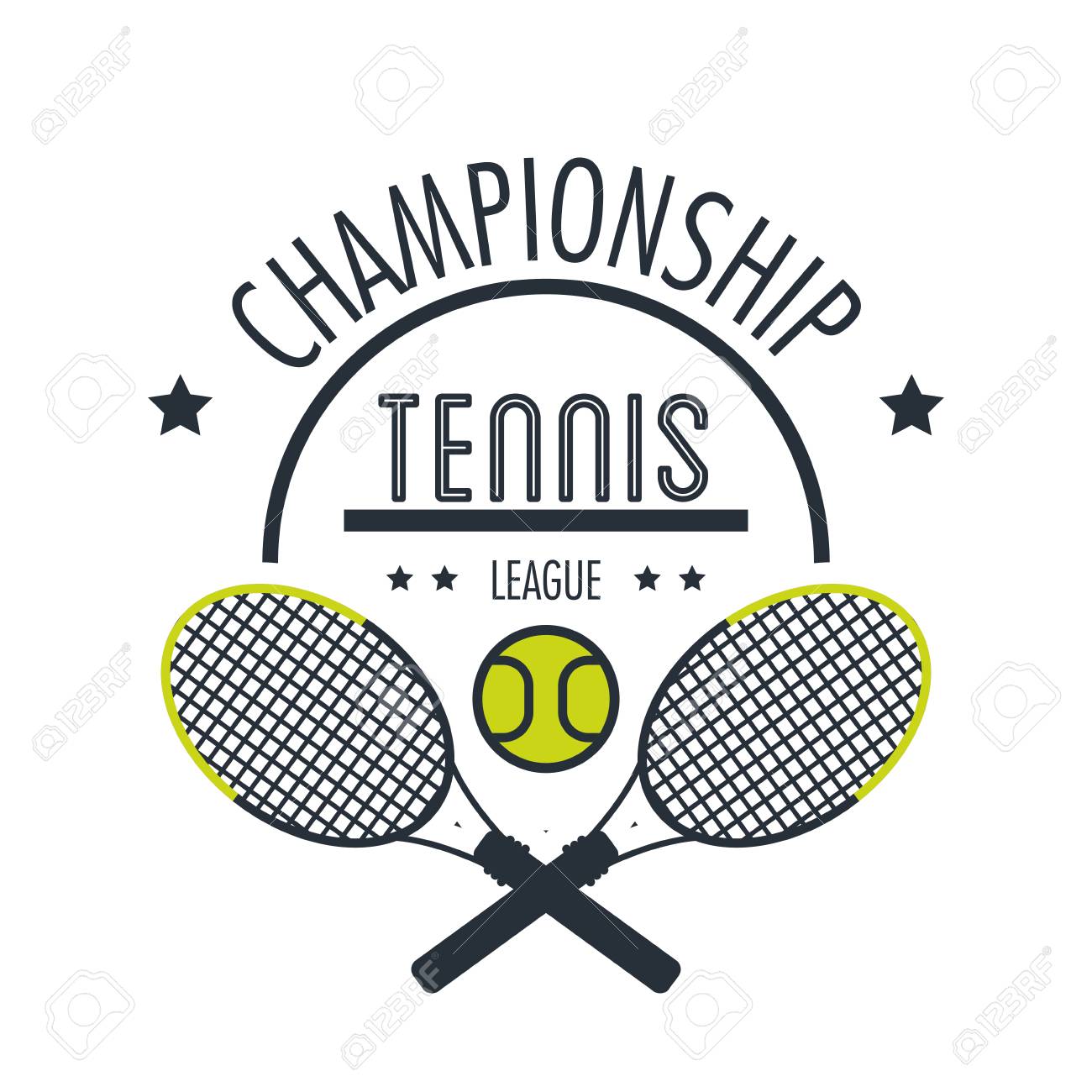 テニス ラケットとボールのアイコン テニスのスポーツと趣味のテーマ カラフルなデザイン ベクトル図 のイラスト素材 ベクタ Image