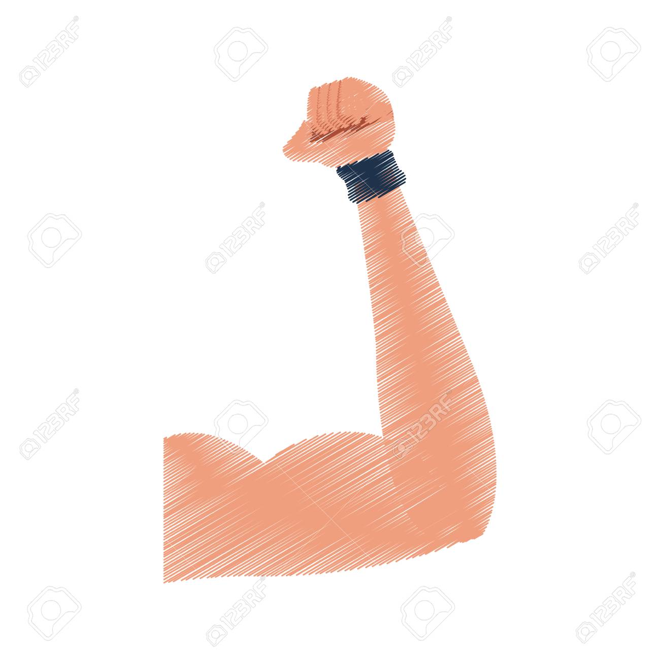 スポーツ アイコン画像ベクトル イラスト デザイン スケッチ スタイルを曲げる筋肉の腕 のイラスト素材 ベクタ Image