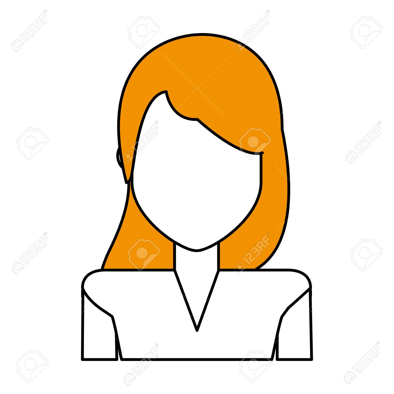 ストレートのロングヘアの肖像画アイコン画像ベクトル イラスト デザインで顔の見えない女性のイラスト素材 ベクタ Image ストレートのロングヘアの肖像画アイコン画像ベクトル イラスト デザインで顔の見えない女性のイラスト素材 ベクタ Image