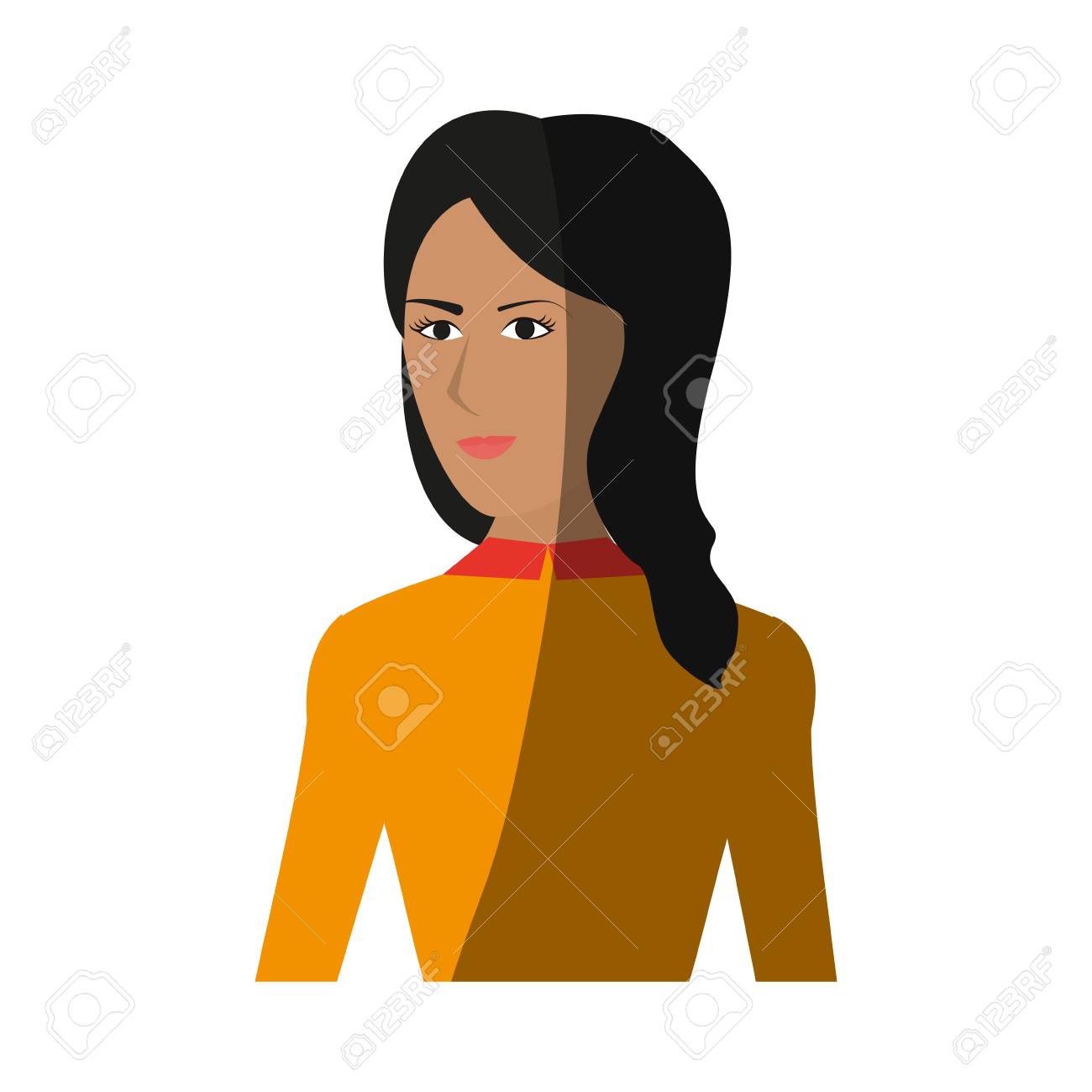 長い髪のアイコン画像ベクトル イラスト デザインで若いきれいな女性のイラスト素材 ベクタ Image