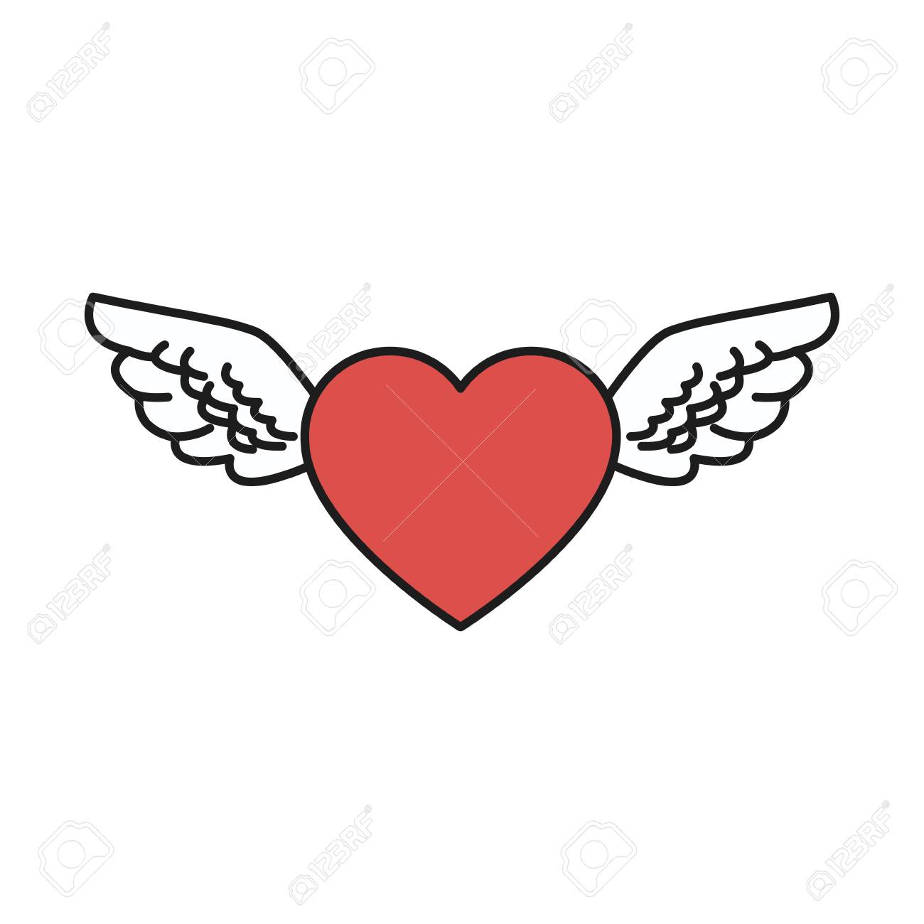 Herz Flugel Liebe Romantischen Design Vektor Illustration Lizenzfrei Nutzbare Vektorgrafiken Clip Arts Illustrationen Image 77016779