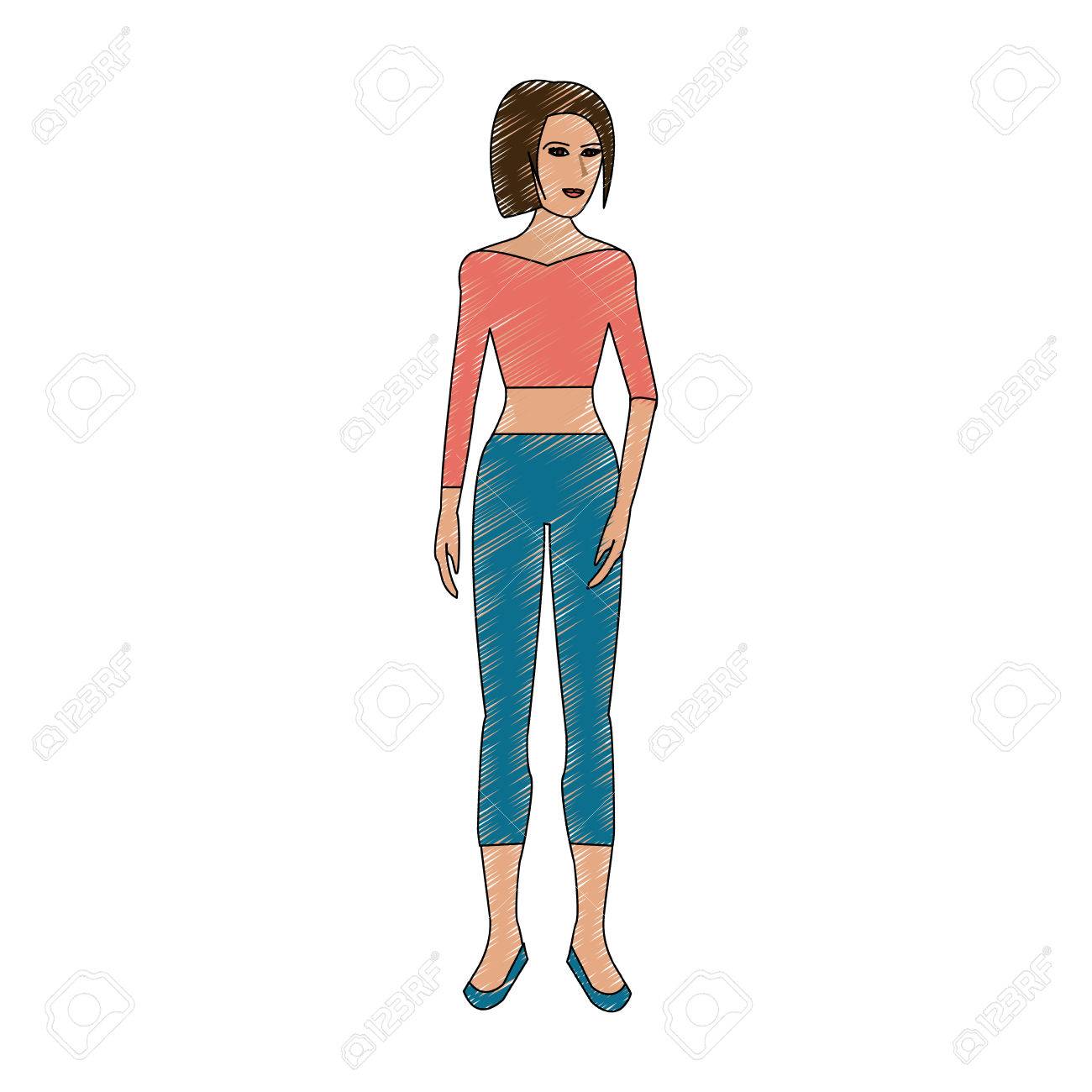 Mujer De Cuerpo Completo De Dibujos Animados De Lápiz De Color Con Pantalones Y Ilustración Vectorial Superior Ilustraciones Svg, Vectoriales, Clip Art Vectorizado Libre De Derechos. Image 77102204. Mujer De Cuerpo Completo De Dibujos Animados De Lápiz De Color Con Pantalones Y Ilustración Vectorial Superior Ilustraciones Svg, Vectoriales, Clip Art Vectorizado Libre De Derechos. Image 77102204.