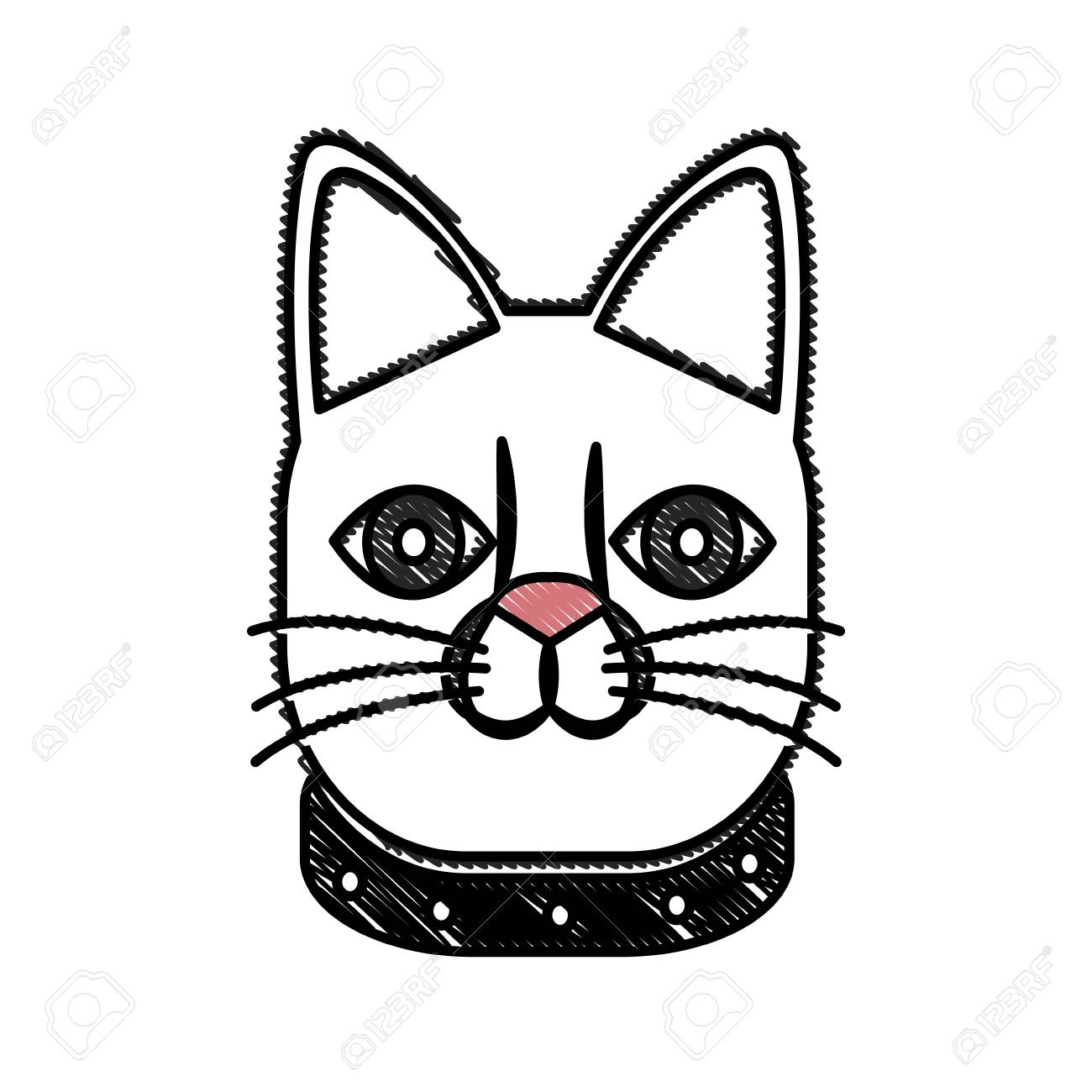 デッサン日本招き猫シンボリックお守りグッズ伝統ベクトル イラスト のイラスト素材 ベクタ Image