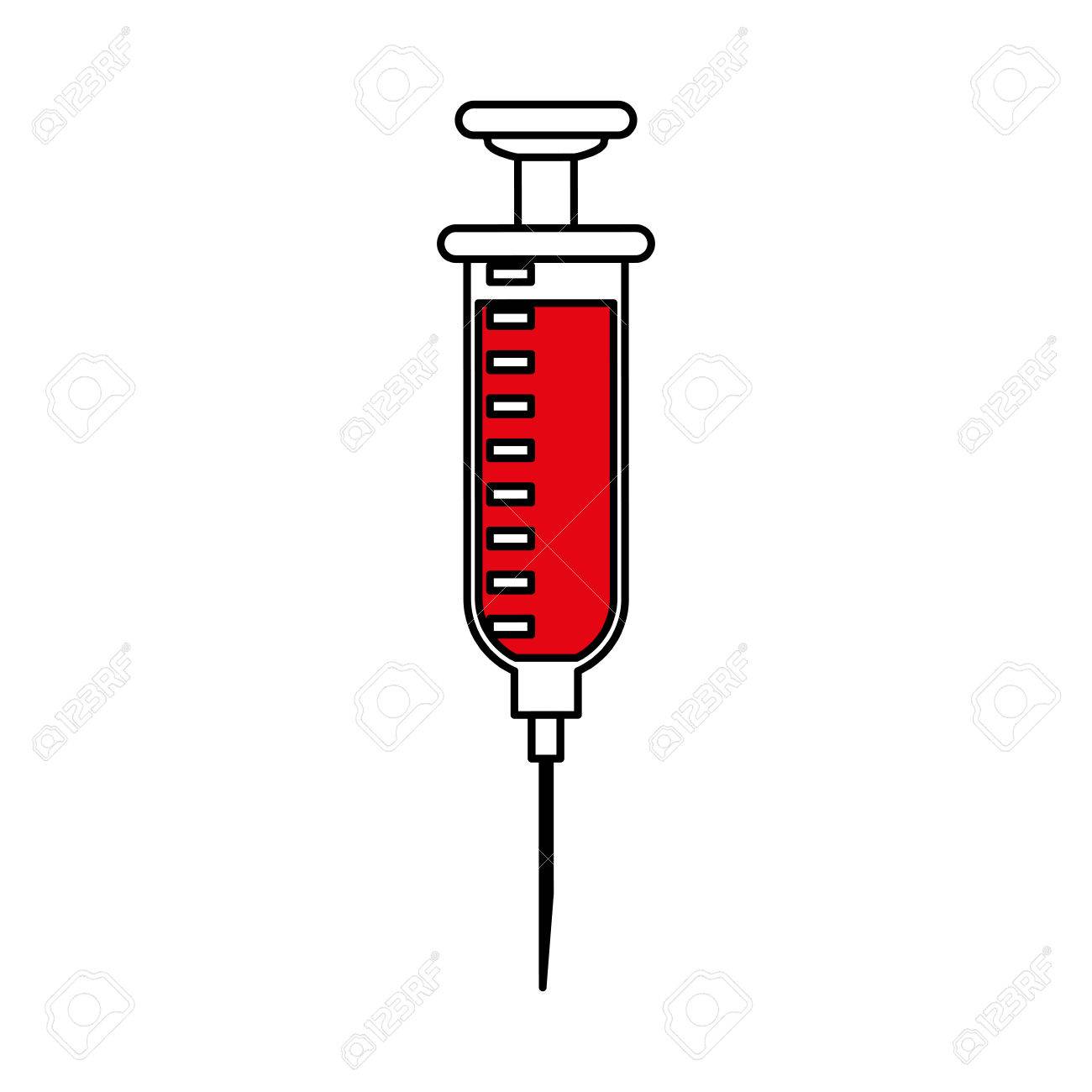 syringe cartoon red