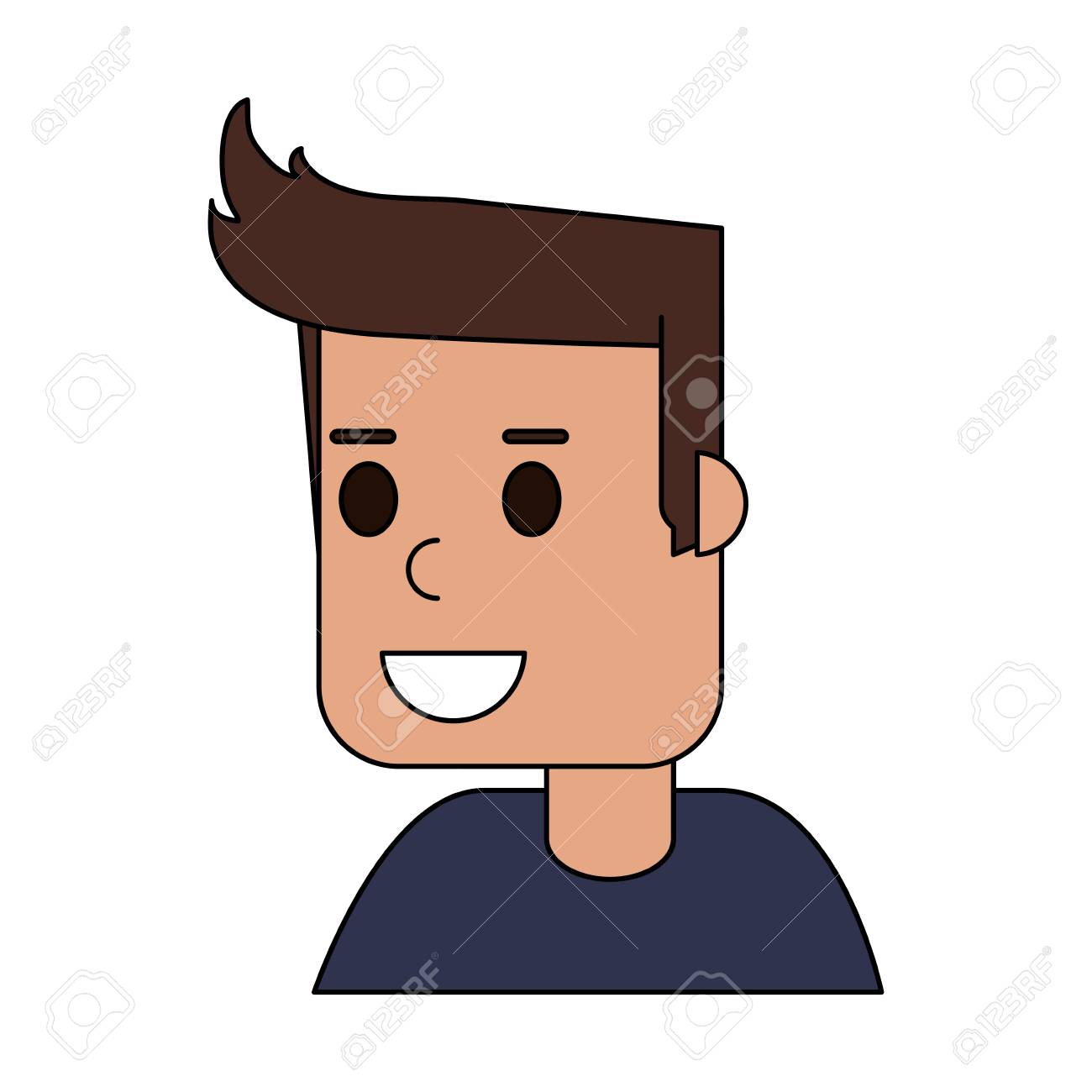 Color Image Cartoon Side View Half Body Guy With Hairstyle Vector Royalty Free Cliparts Vectors And Stock Illustration Image 78474254