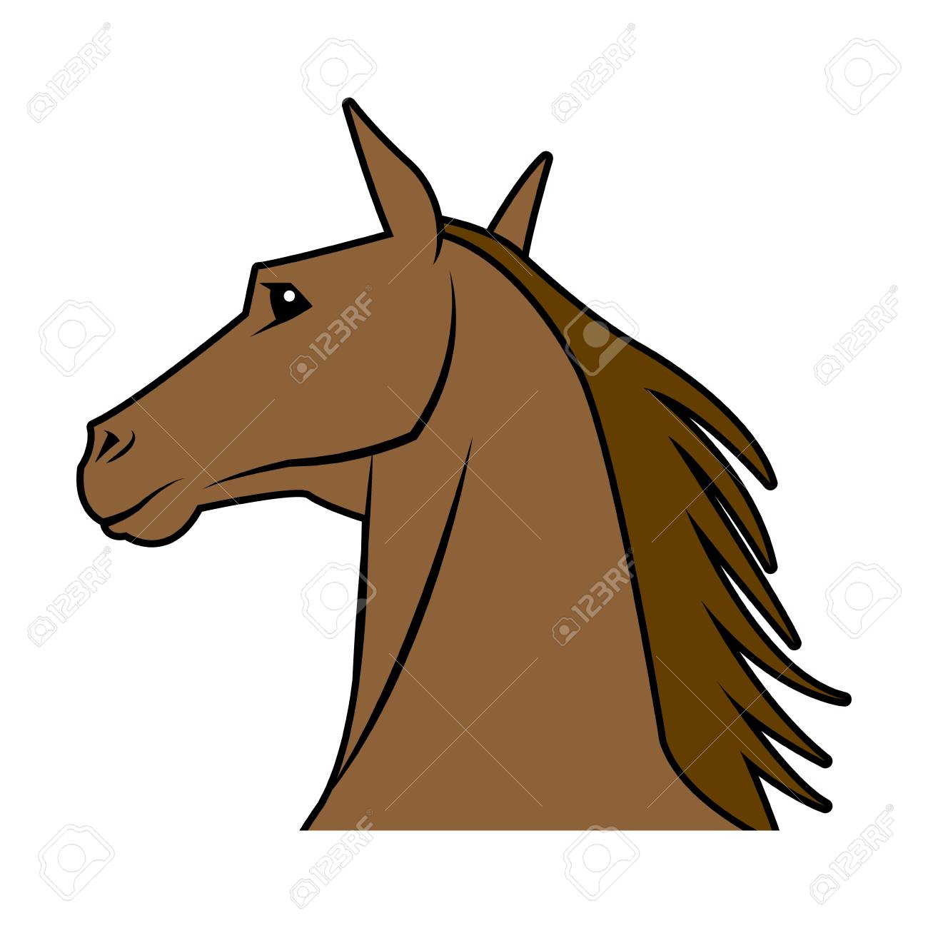 頭の馬動物馬野生イメージ ベクトル イラスト のイラスト素材 ベクタ Image