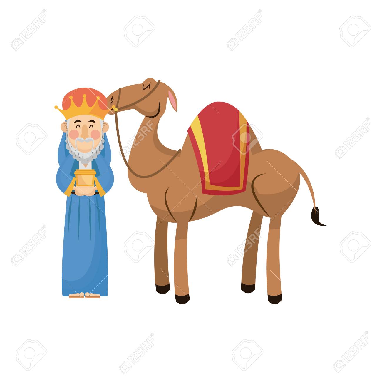 ラクダの伝統的なベクトル イラスト クリスマス賢明な王のイラスト素材 ベクタ Image