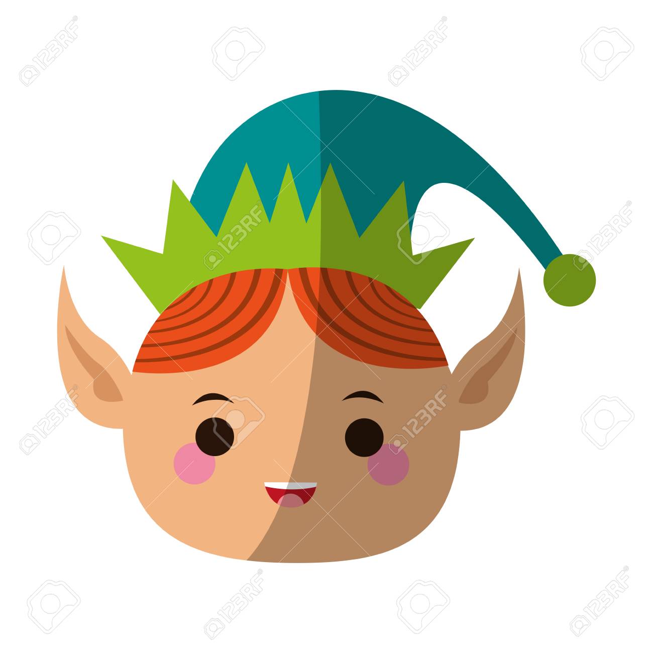 エルフ またはサンタ ヘルパー クリスマス文字アイコン画像ベクトル エルフ またはサンタ ヘルパー クリスマス文字アイコン画像ベクトル
