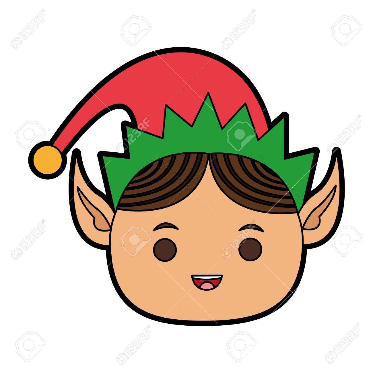 エルフ またはサンタ ヘルパー クリスマス文字アイコン画像ベクトル エルフ またはサンタ ヘルパー クリスマス文字アイコン画像ベクトル